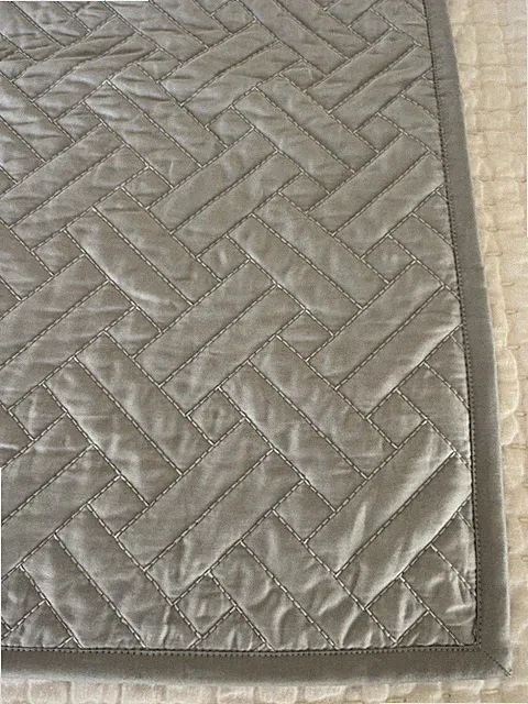 2 BOLL & BRANCH KING ZIPPERED QUILTED Basket weave Heritage SHAMS Blue Pair EUC