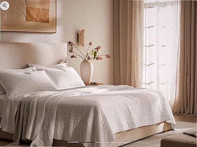$509 Boll & Branch Signature Stripe Quilt Set Cotton White ~ KING/CAL KING, NEW