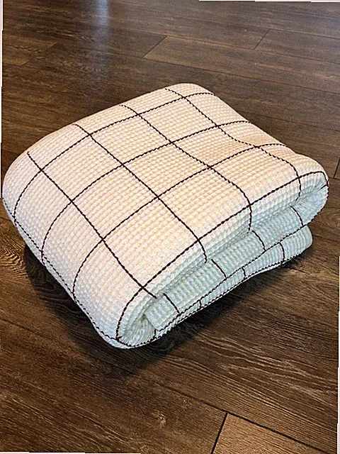 Boll And Branch King/Cal King Waffle Bed Blanket, Cream/Red