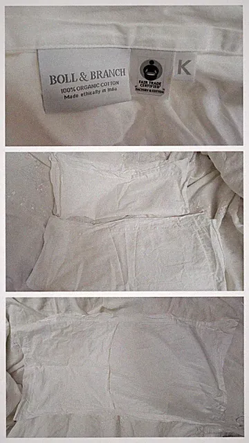 Boll And Branch King Pillow shams Set Of 2 White Exelent Condition