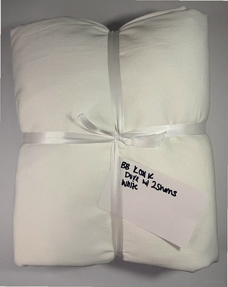 Boll & Branch King/Cal King Signature Fabric Duvet Cover Set White Ivory