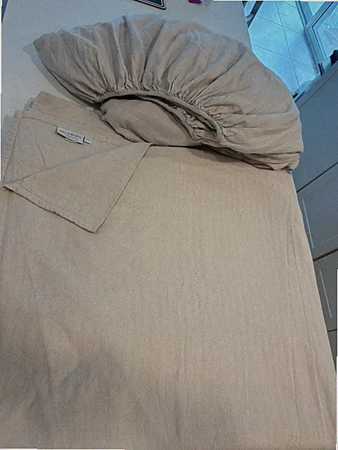 Boll & Branch King Flannel Beige Set - 2 pieces: 1 Fitted and 1 Flat Sheet