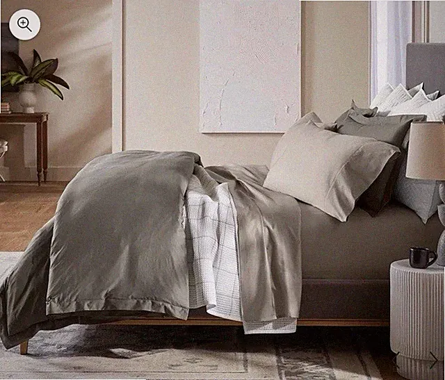 Boll & Branch Percale Hemmed Sheet Set Pewter King Standard