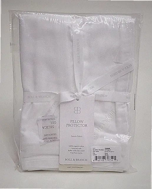 Boll & Branch Pillow Protector King White Organic Cotton