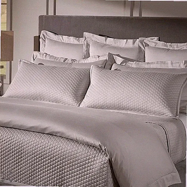 Boll & Branch Reserve Lattice Quilt Set Gray Pewter Full/Queen $599 Retail