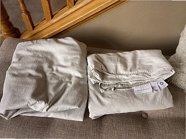 Boll & Branch SHEETS Fitted & Flat Sheet LIGHT Gray QUEEN