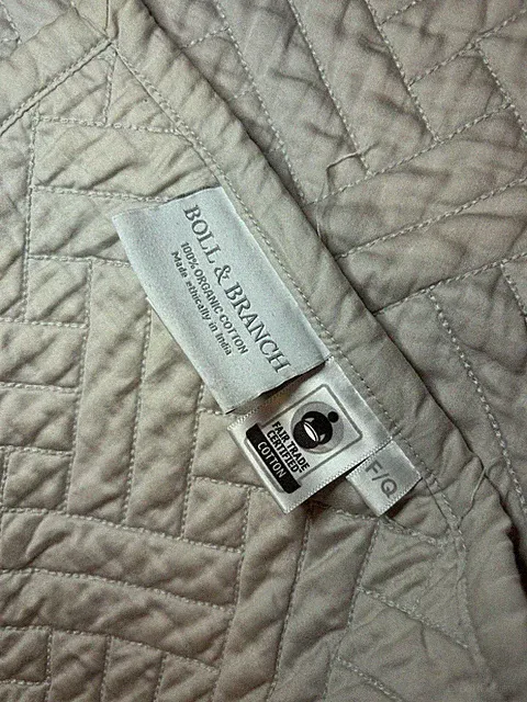 Boll & Branch Signature Basketweave Quilt Pewter Full / Queen Gray