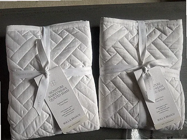 Boll & Branch Signature Basketweave Quilted Sham (2) Euro