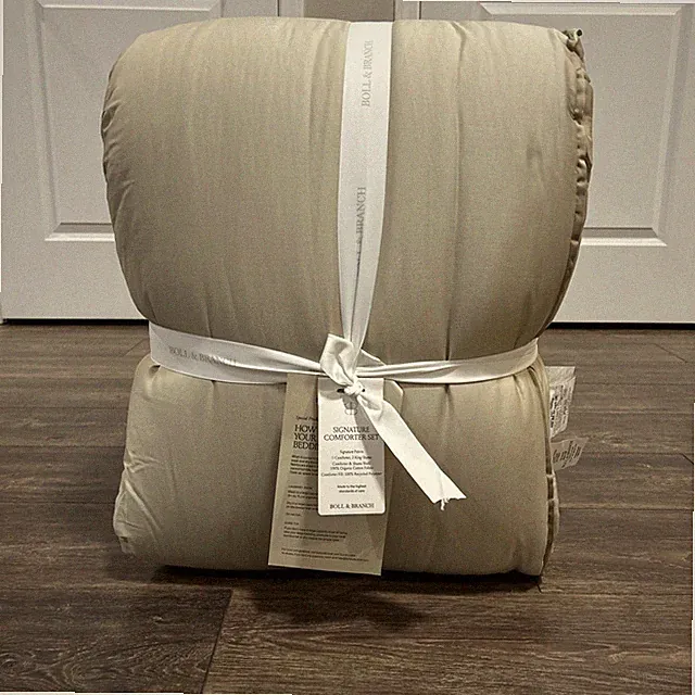 Boll & Branch Signature Comforter Set Beige/Oak/Sand - King/Cal King *Read*