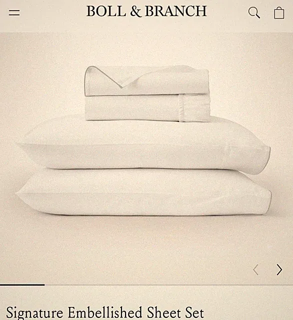 Boll & Branch Signature Embellished King Sheet Set White And Pewter