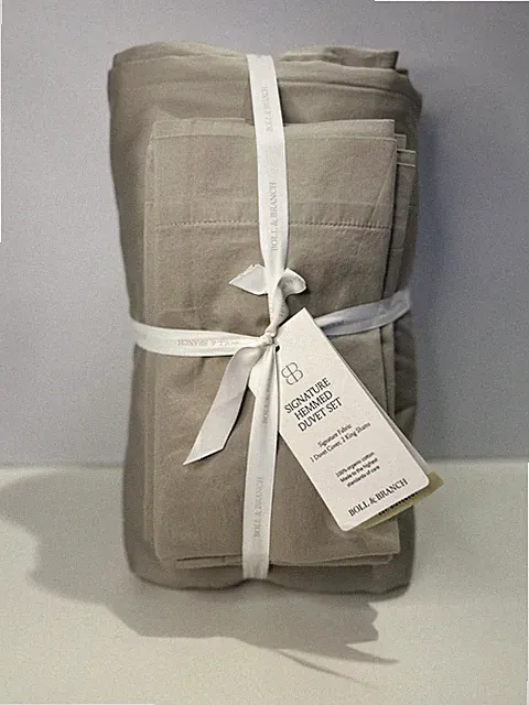 Boll & Branch Signature Hemmed Duvet Cover Set - K/Cal K - Oak