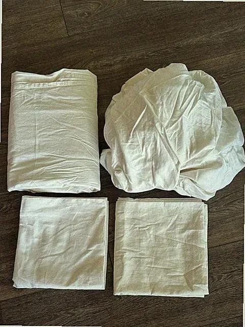 Boll & Branch Signature Hemmed King Sheet Set Cream Color 4 Piece Set