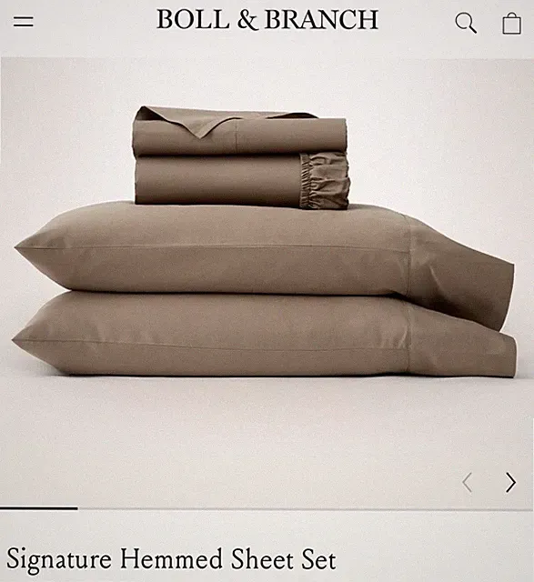 Boll & Branch Signature Hemmed King sheet set With standard Pillowcases Walnut