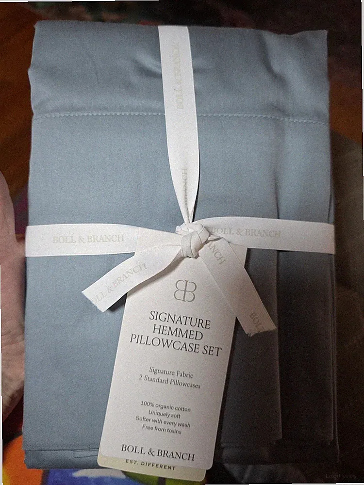 Boll & Branch Signature Hemmed Pillowcase Set Standard Gray 100% Organic Cotton