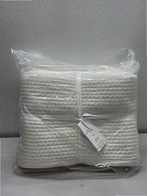 Boll & Branch Signature Textured Stitch Quilt Blanket Full/Queen Cream New