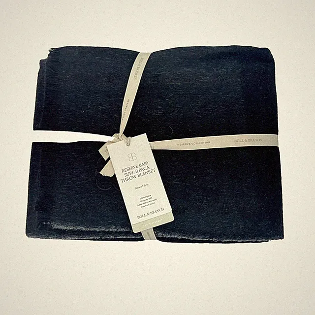 Boll & Branch Throw Blanket Oversized Suri Alpaca Reserve New Tag Luxury Soft