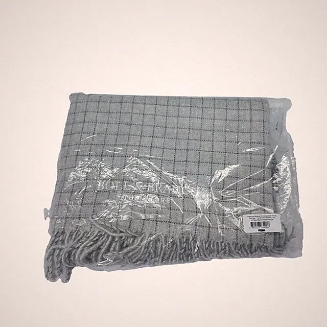 Boll & Branch Throw Blanket Reserve Alpaca Windowpane Pewter OS Luxe Gray Soft