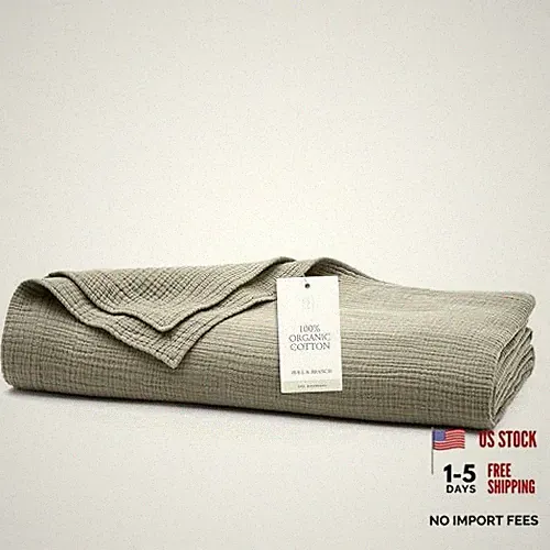 Dream Bed Blanket - - Luxury 100% Organic Cotton - Soft, Full/Queen Sageleaf