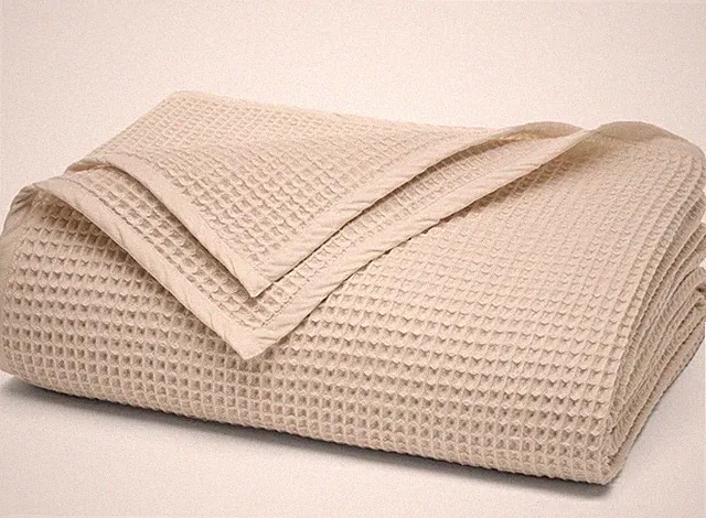 NEW $279 Boll & Branch Waffle Organic Cotton Blanket King/Cal King Color Natural