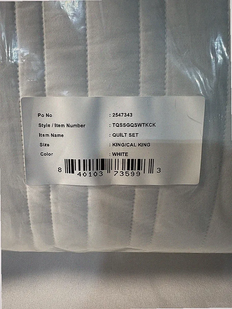 NEW Boll & Branch Signature Stripe Quilt and Shams Set White King/Cal King