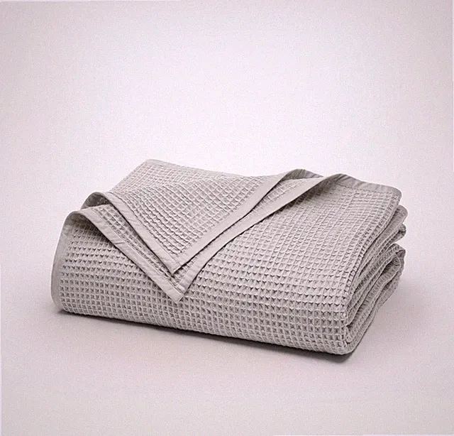 NEW BOLL&BRANCH Waffle Bed Blanket Pewter - Luxury 100% Organic - KING/CAL KING