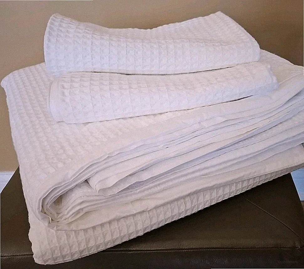 New BOLL & BRANCH Waffle Weave Duvet Set Full/Queen White