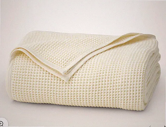 NWOT $239 BOLL & BRANCH 00% Organic Cotton Waffle Blanket TWIN Cream